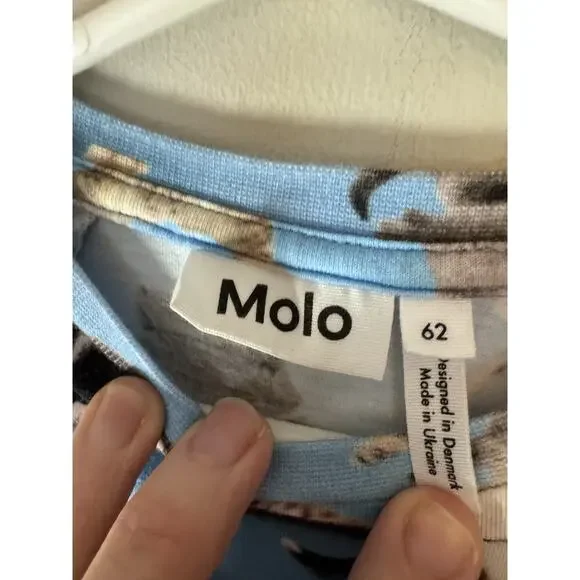 Molo Fairfax Romper Joy Of Music Cat Print Blue Baby Sz 3-6 Months $87 - Picture 9 of 11